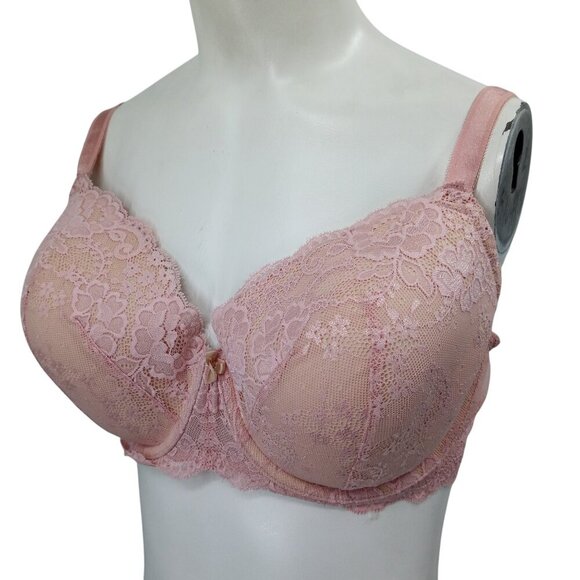 Victoria's Secret Other - Victorias Secret Lined Demi Pink Underwire Lace Bra Size 38DD Adjustable Beige